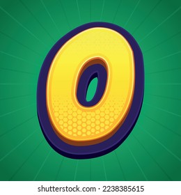 3d illustration of number 0