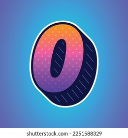 3d illustration of number 0