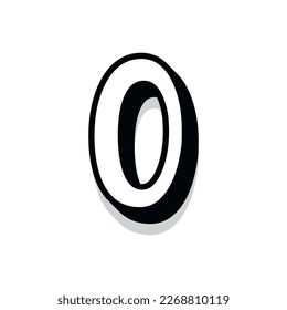 3d illustration of number 0