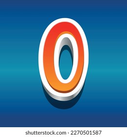 3d illustration of number 0