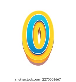 3d illustration of number 0