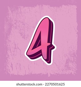 3d illustration of number 4
