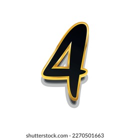 3d illustration of number 4