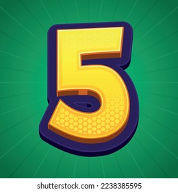 3d illustration of number 5
