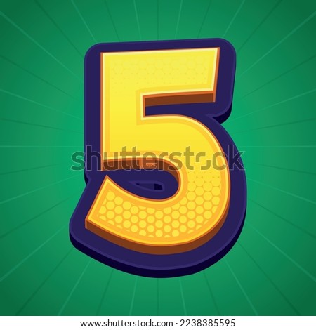 3d illustration of number 5