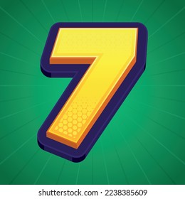 3d illustration of number 7