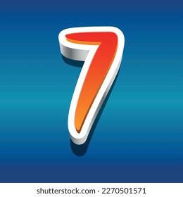 3d illustration of number 7