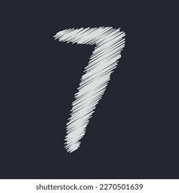 3d illustration of number 7