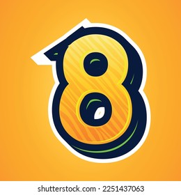 3d illustration of number 8