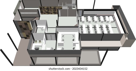 3D illustration for Office building