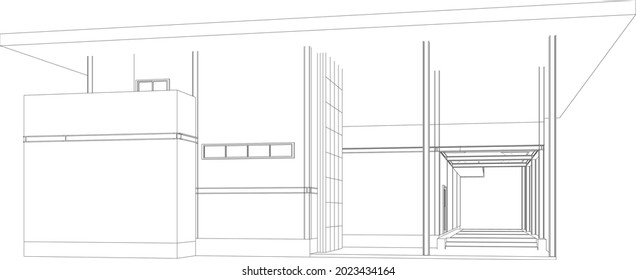 Ilustración 3D para el edificio de oficinas