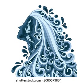 3d illustration with papercut woman face and women's day concept