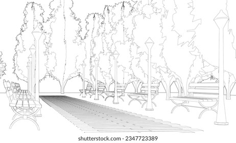 Ilustración 3D del proyecto de parque y paisaje