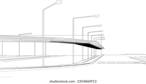 3D illustration of park and landscape project