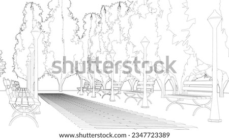 3D illustration of park and landscape project