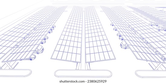 3D illustration of parking lot