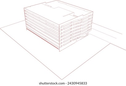 3D illustration of parking building