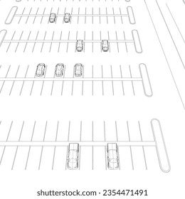 3D illustration of parking and carport