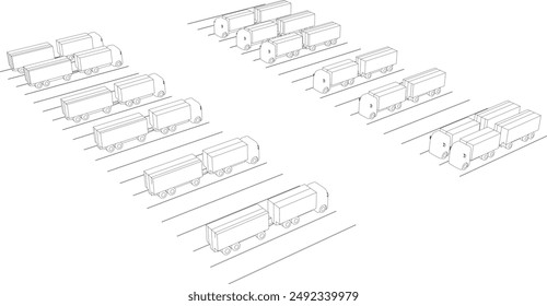 3D illustration of parking and carport