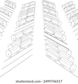 3D illustration of parking and carport