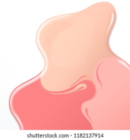 3d illustration pastel colors paint or nail lacquer on white background, top view