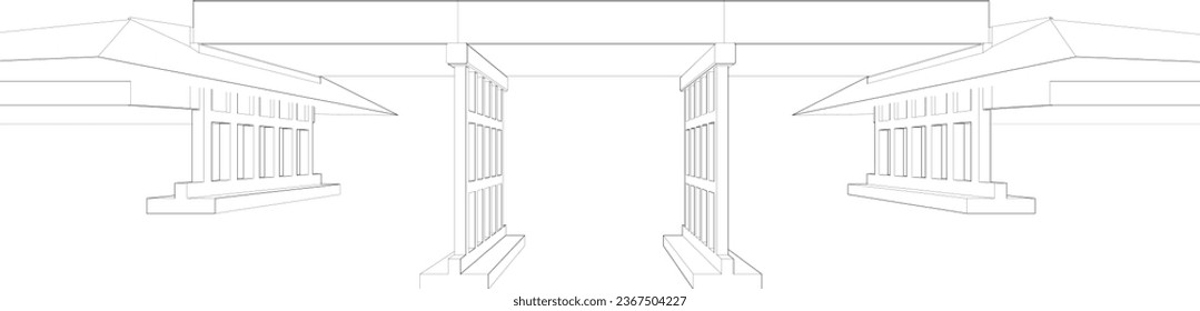 Ilustración 3D del concepto de puente peatonal
