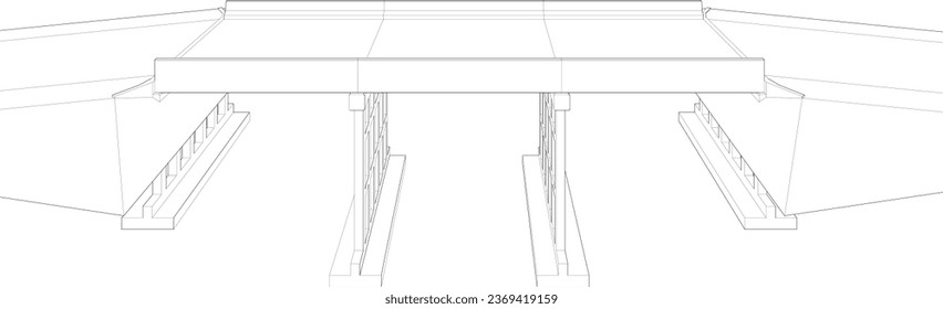 Ilustración 3D del concepto de puente peatonal