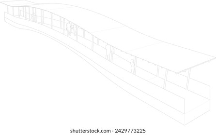 3D illustration of pedestrian bridge in concept