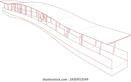 3D illustration of pedestrian bridge in concept