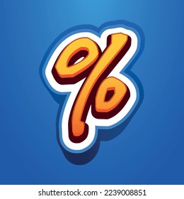 3d illustration of percentage sign