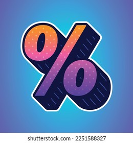 3d illustration of percentage sign