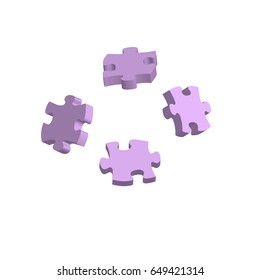 3d Illustration: Pink puzzle