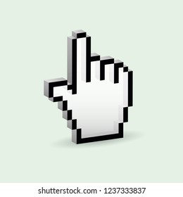 3d Illustration Pixelated Hand Pointer Stock Vector (Royalty Free ...