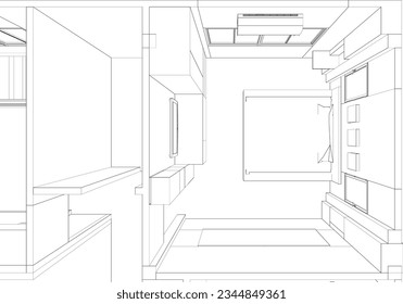 3D illustration of plan interior 