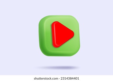 3D illustration Play button vector illustration.