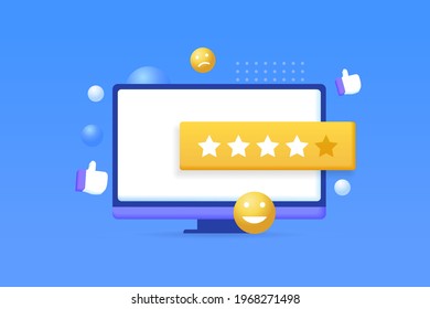 3d illustration positive feedback concept. Illustration for websites, landing pages, mobile applications, posters and banners.
