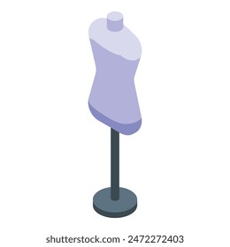 3d illustration of a purple isometric mannequin on a stand, perfect for fashion concepts