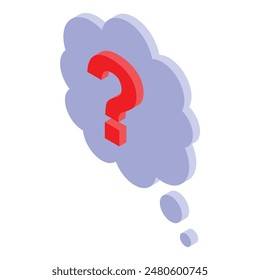 3d illustration of a purple question mark in a thought bubble, symbolizing inquiry