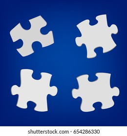 3d Illustration: Puzzle.Blue background