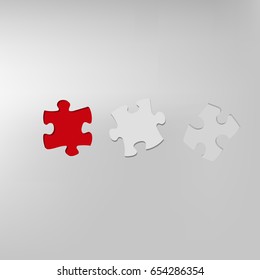 3d Illustration: Puzzle.Grey background