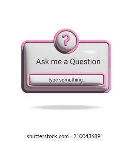 3d illustration question mark engagement interface, vector design