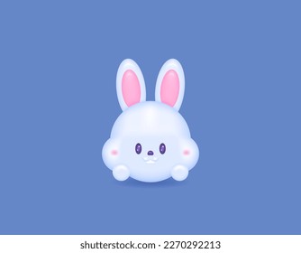 3d illustration of a rabbit. funny, cute and adorable bunny characters. easter bunny. beautiful animals. 3d and realistic design. vector elements