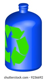 3d illustration of a recycleable plastic bottle - vector