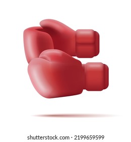 3d illustration of red boxing gloves, isolated