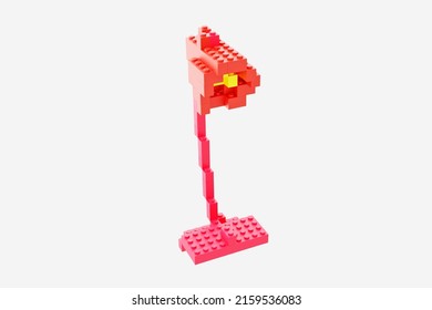 3D Illustration - Red brick lamp.