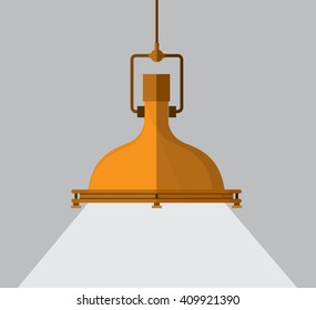 3d illustration of red table lamp isolated on white background