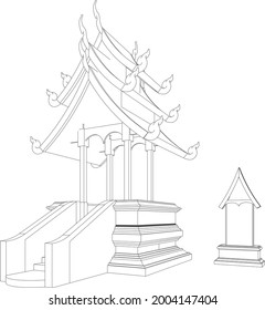 3D illustration of religious pavilion