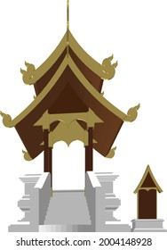 3D illustration of religious pavilion