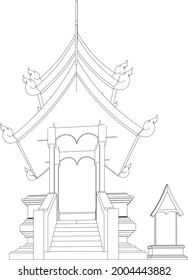 3D illustration of religious pavilion