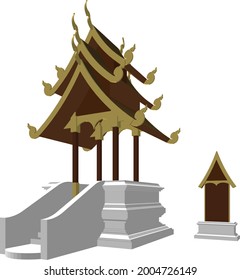 Ilustración 3D del pabellón religioso